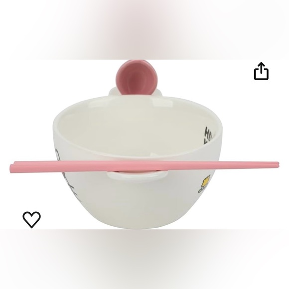 Hello Kitty Enjoy The Little Things Ramen Bowl With Spoon & Chopsticks brand new - Picture 9 of 11